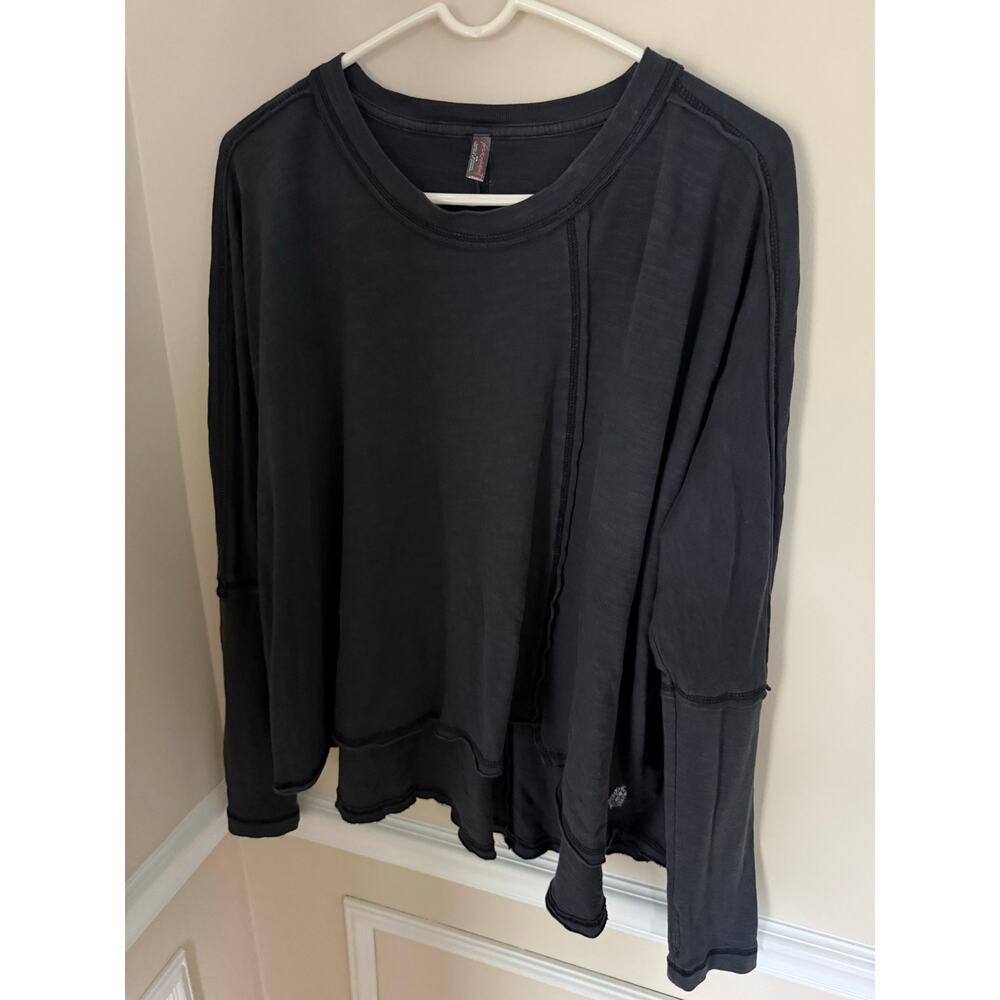 Free People Movement Ten Laps Asymmetric Long Sleeve Cotton Long Sleeve Top- M - Picture 5 of 10